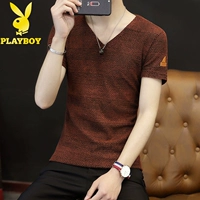 Бордовая футболка, V-образный вырез