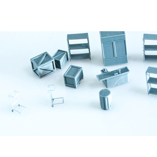 老姚手工坊  微缩场景 铁路风景市场/商店内部配件套装  1set