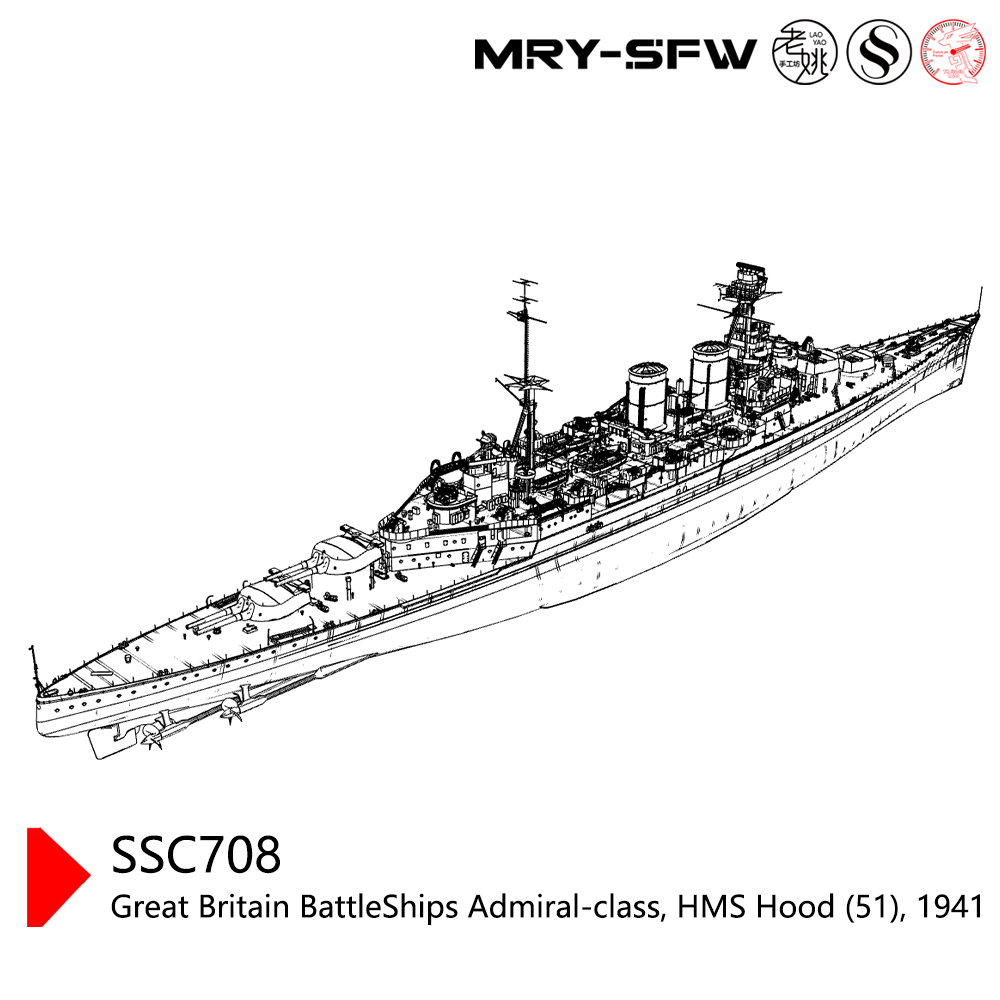 预售SSC700708/S 1/700  英国海军上将级战列巡洋舰 “胡德” 号