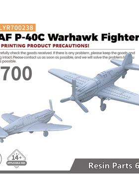 老姚手工坊 LYR700238 1/700 军事模型 美国 P-40C 战鹰 战斗机