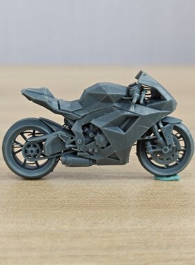 低多边形风格仿赛摩托车模型  1pc