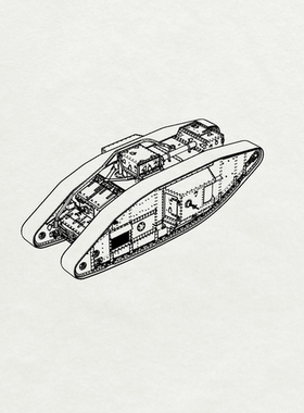 预售SS100372 1/100 军事模型 英国 马克 V 型坦克 Male 重型坦克