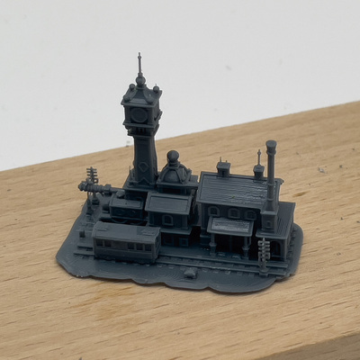仿真微缩迷你火车站台建筑树脂3d打印模型小方盒 +透明盒