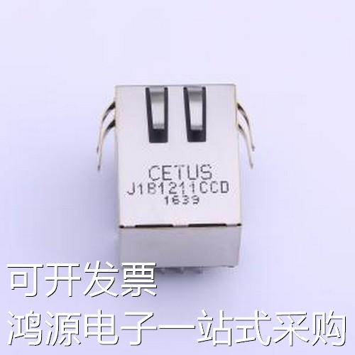 J1B1211CCD以太网连接器(RJ45 RJ11) RJ45弯插带LED插件原装-封面