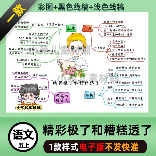 B462五语上精彩极了和糟糕透了思维导图电子版需自己打印