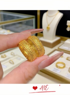 戒指新款小众黄金色设计时尚古法指环寓意