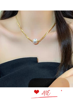 镀K金双层项链时尚轻奢简约锁骨链个性百搭气质项饰