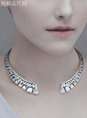 国/现不退换西班牙UNOde50叶子项链欧美轻奢不过敏镀银INS个性