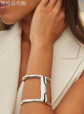 国/现 西班牙小众UNOde50个性夸张几何手镯插销手工欧美范夸张