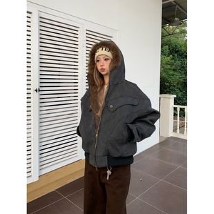 棉服 巴恩风座山雕外套做旧立体剪裁毛领拼接加厚冬季 2025新款 美式