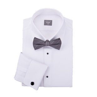 拜耳男士白色晚礼服法式衬衫宴会派对婚礼主持正装男神修身免烫