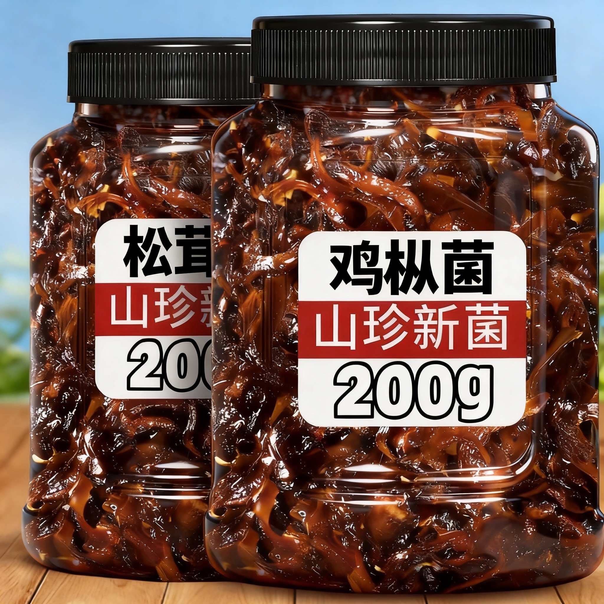 油炸鸡枞菌云南特产小吃下饭菜即食鸡棕蘑菇酱香菇酱拌饭拌面瓶装