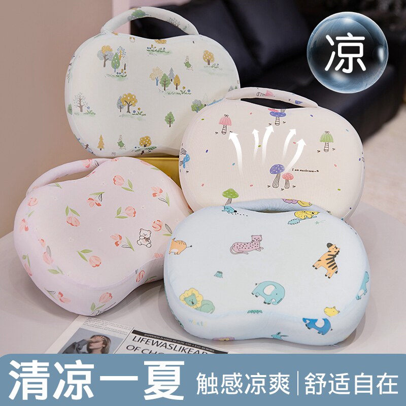 儿童冰丝午休枕头教室睡觉午睡枕小学生小枕头午睡趴桌神器办公室