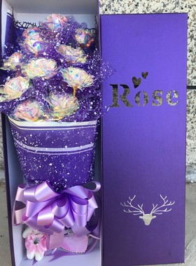 礼物爱人生日金箔玫瑰花送女友