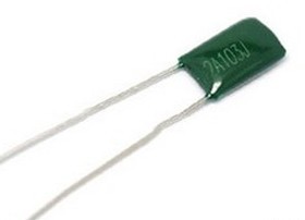 630V 10nF 涤纶电容 2J103J 0.001UF 绿色 脚距:5mm 1000个