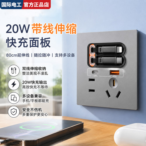 国际电工86型20W快充C口插座