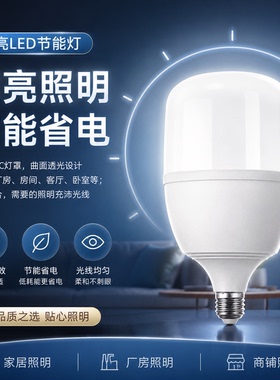 节能灯泡家用照明超亮e27螺纹螺口led灯螺旋型护眼小球泡白光室内