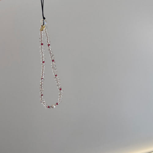 高品质水滴透明米珠手机挂绳