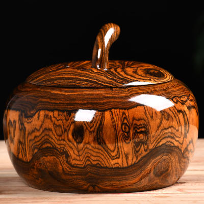 墨西哥黄花梨茶叶罐红木盖实木质苹果紫檀木密封罐便捷储茶罐精致 虎窝淘