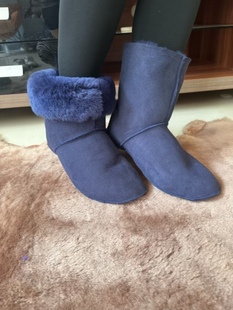 雨鞋冬季羊毛内胆水鞋内套纯羊毛皮毛一体袜套高筒保暖厚袜套长筒