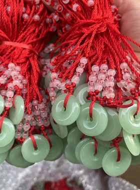 仿玉平安扣观音佛红绳项链儿童