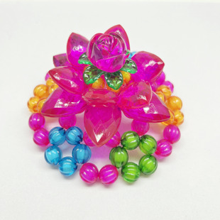 斋菜花串珠供果装饰斋菜花拜佛串珠塑料斋菜花珠莆田盘花成品