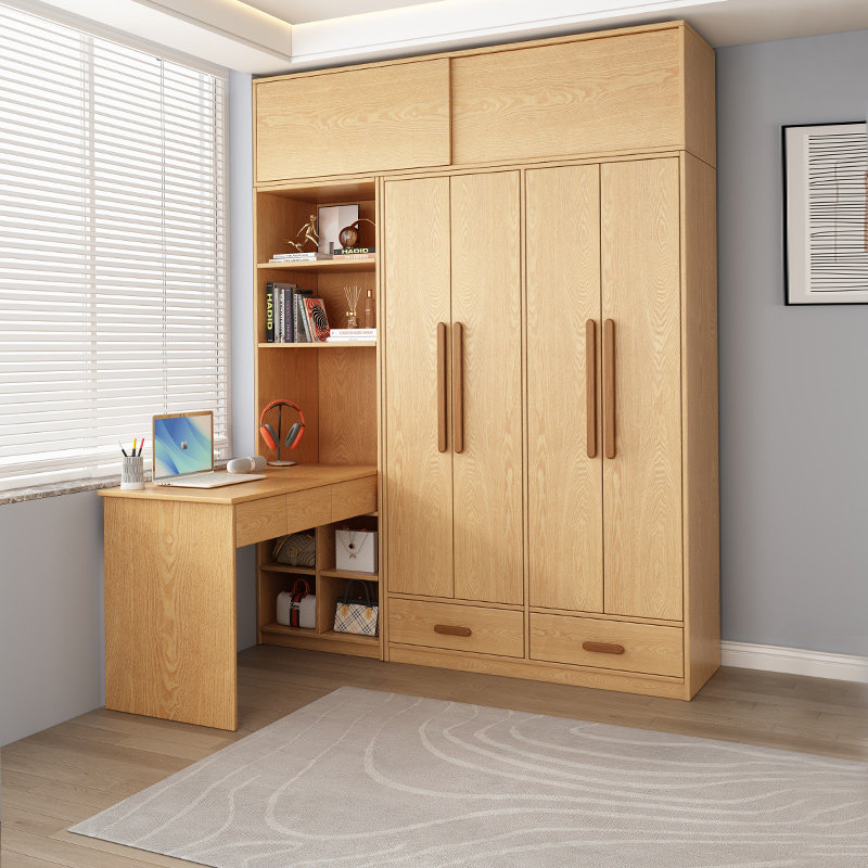 儿童衣柜连书桌一体转角组合带电脑桌家用卧室小户型定制实木衣柜,住宅家具,自由组合衣柜,淘宝优惠券,粉丝福利购,淘宝优惠卷
