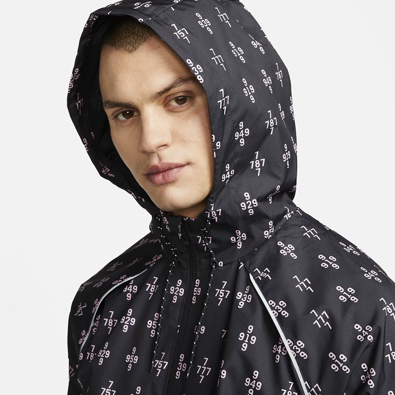 Nike, спортивная ветронепроницаемая теплозащитная куртка для тренировки с капюшоном и длинными рукавами