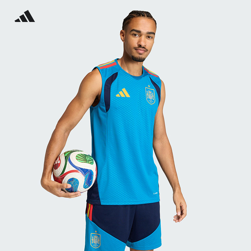 Adidas阿迪达斯足球背心世界杯西班牙国家队训练服足球服KA8191