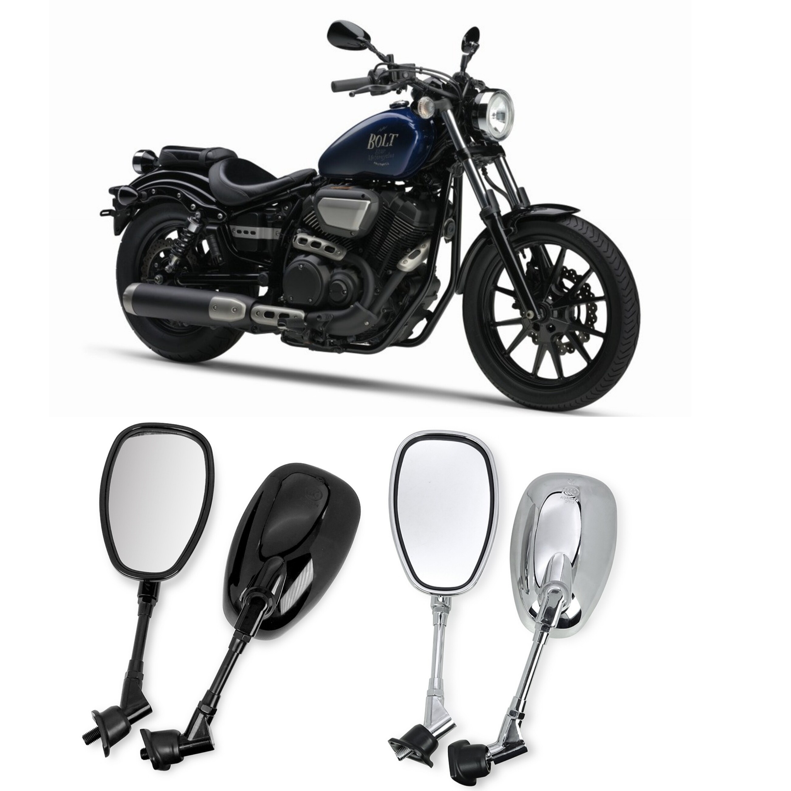 适用雅马哈 XV950 XVS950 XVS1100 XVS1300 后视镜 倒车镜 反光镜
