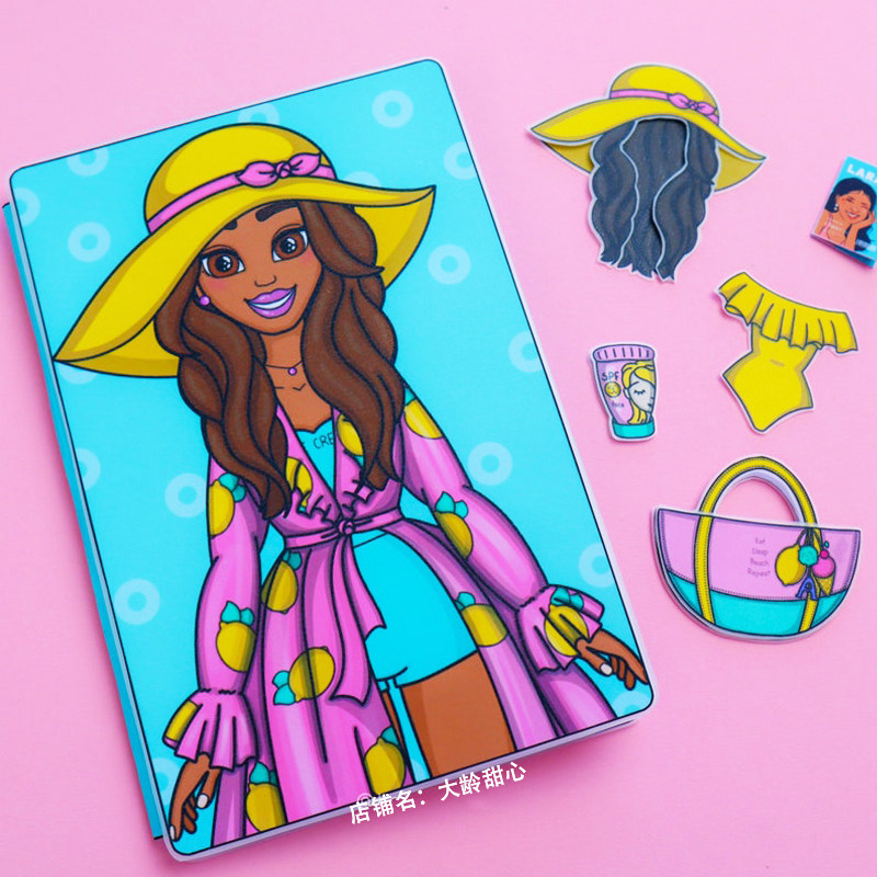 芭比娃娃夏威夷换装书女孩反复玩安静书忙碌书儿童益智过家家手工