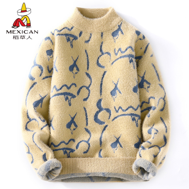 稻草人秋冬季新款加厚毛衣针织衫