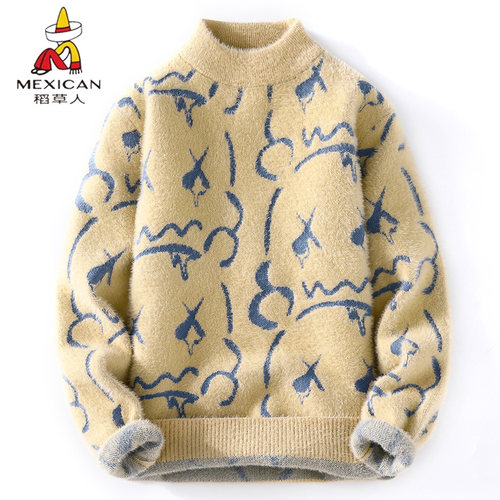 稻草人秋冬季新款加厚毛衣针织衫
