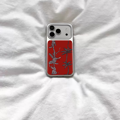 ins个性复古椰树小象电镀银磁吸适用苹果iPhone17promax手机壳1615pro小米1415Pro华为mate60p70三星S23防摔