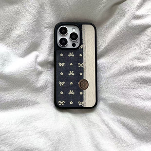 ins风复古蝴蝶结黑边软壳磁吸适用苹果iPhone17promax手机壳1615pro小米1415Pro华为mate60p70三星S23防摔