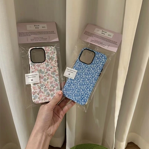 浪漫复古碎花蓝色适用于苹果15promax手机壳iphone13菲林12pro个性13/xsmax保护套全包二合一小米14/13华为