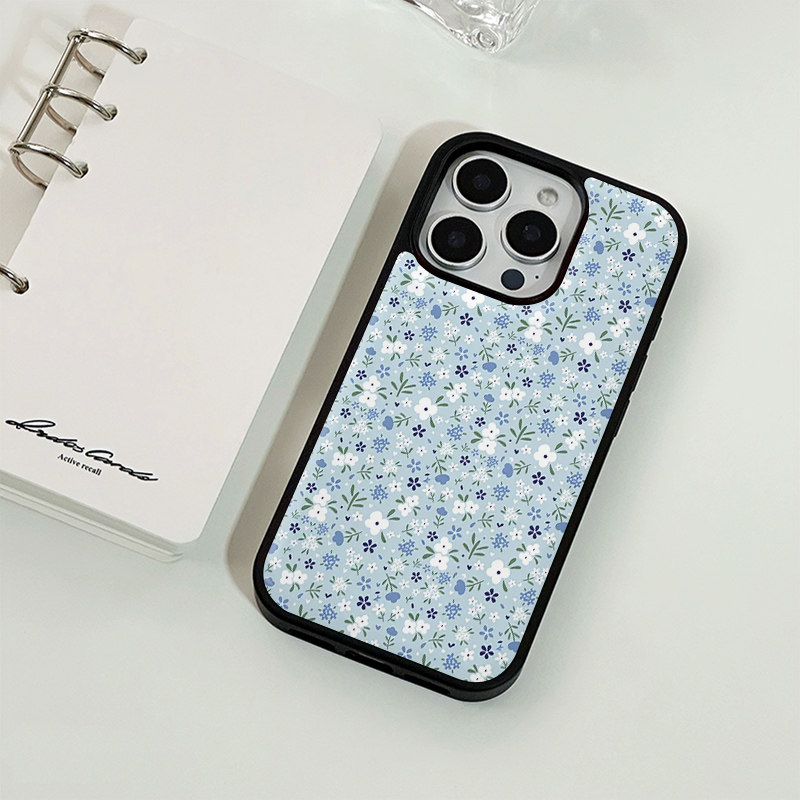 ins风复古碎花小花黑边软壳适用苹果iPhone17promax手机壳1615pro小米1415Pro华为mate60p70三星S23vivo荣耀