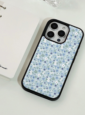ins风复古碎花小花黑边软壳适用苹果iPhone17promax手机壳1615pro小米1415Pro华为mate60p70三星S23vivo荣耀