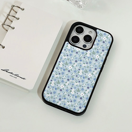 ins风复古碎花小花黑边软壳适用苹果iPhone17promax手机壳1615pro小米1415Pro华为mate60p70三星S23vivo荣耀
