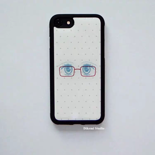 波点二次元 眼睛亚克力黑边磁吸适用苹果iPhone16promax手机壳1312pro小米1415Pro华为mate60p70三星S23防摔