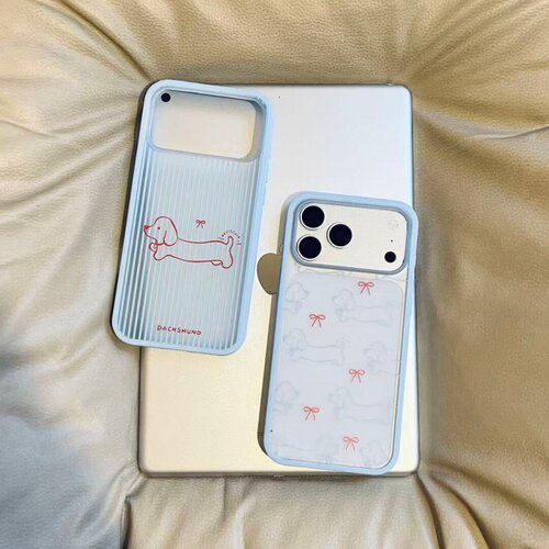 ins风可爱腊肠小狗肤感液态软边大孔手机壳适用苹果iPhone17promax高级感保护套小众16plus15pro14防摔13pro