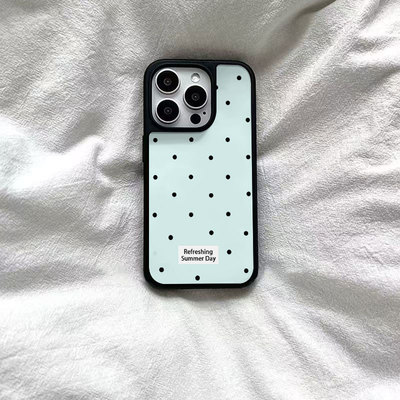 ins风清新波点黑边软壳磁吸适用苹果小米iPhone17promax手机壳1613pro小米1415Pro华为mate60p70三星S23防摔