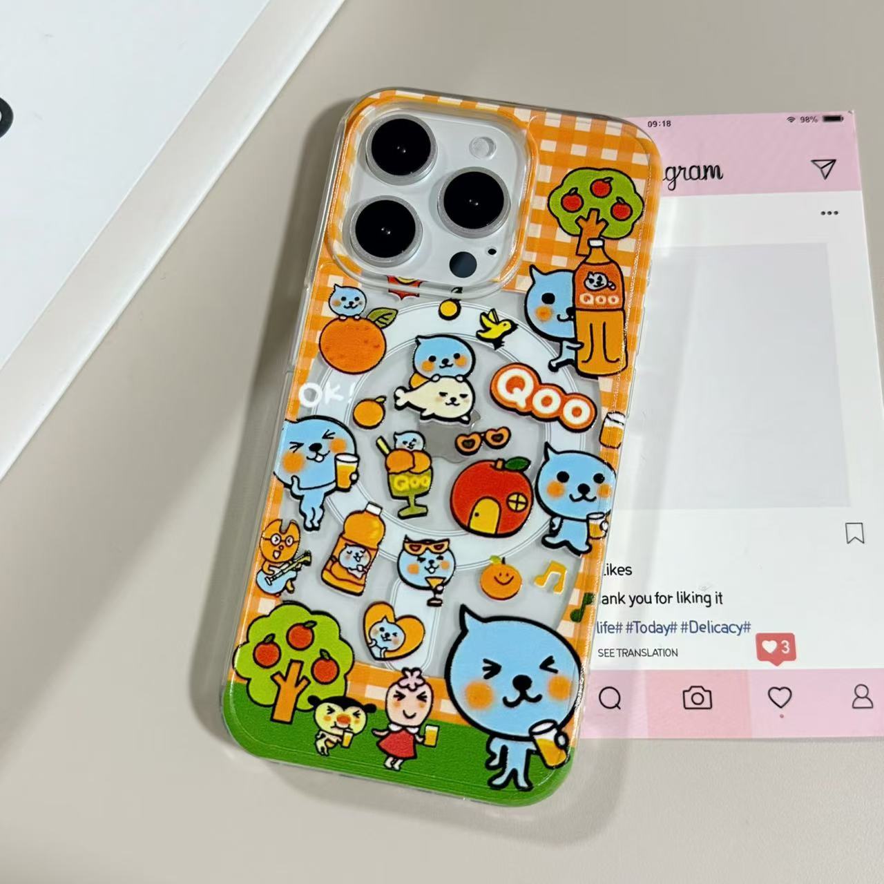 原创ins卡通酷儿亚克力磁吸手机壳适用于iPhone16promax手机壳苹果15tpu14简约131278xs新款透明防摔手机壳