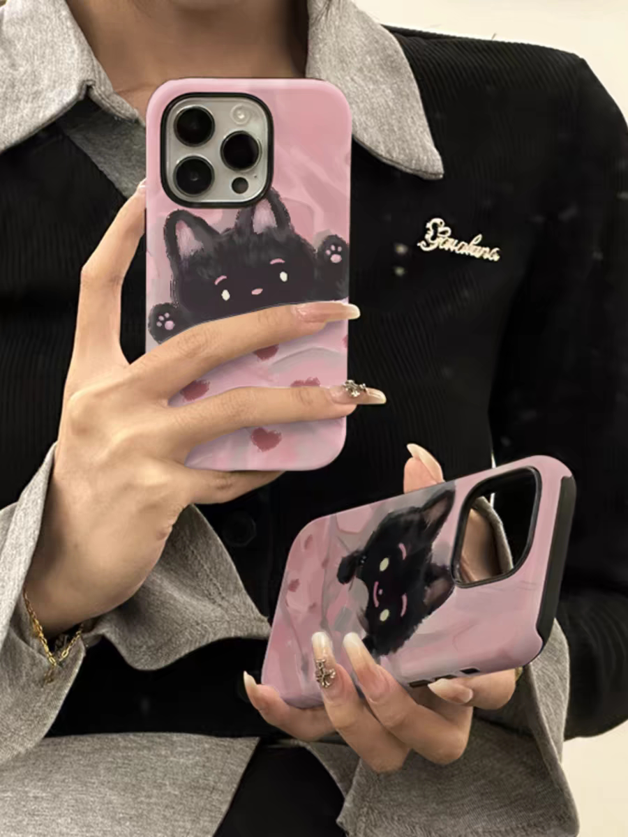 原创个性创意ins风被子猫适用华为小米苹果15promax手机壳iphone14pro硅胶保护套菲林二合一防摔13/12硬壳潮