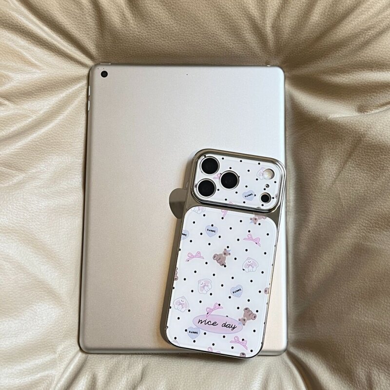 ins风波点小熊大视窗亚克力全包精孔手机壳适用苹果iPhone17promax高级感保护套小众16plus15pro14防摔13pro