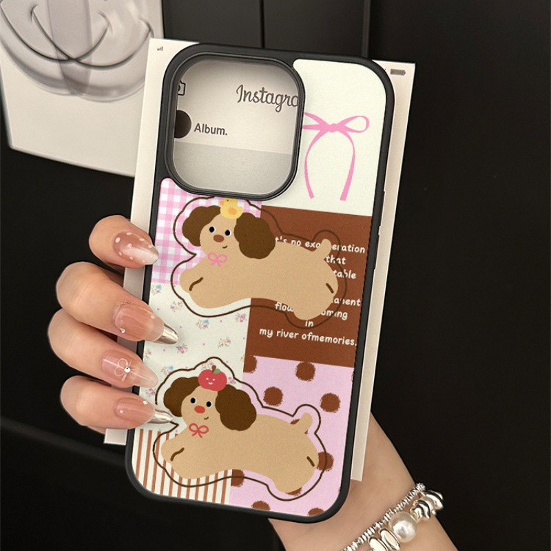 多拼接狗狗亚克力黑边磁吸适用苹果iPhone16promax手机壳1315pro小米14Pro保护套华为mate60p70防摔三星S234