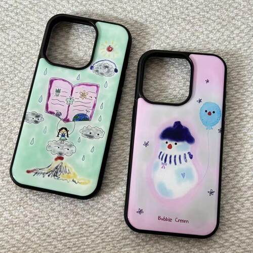 ins个性不想上学亚克力黑边适用于苹果iPhone17promax1312pro小米1415Pro华为mate60p70三星S23防摔手机壳16