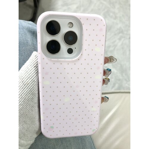 ins风粉底波点适用于iPhone16Promax13pro手机壳菲林创意13小众15plus硬软壳11高级感14苹果14pro二合一78xs