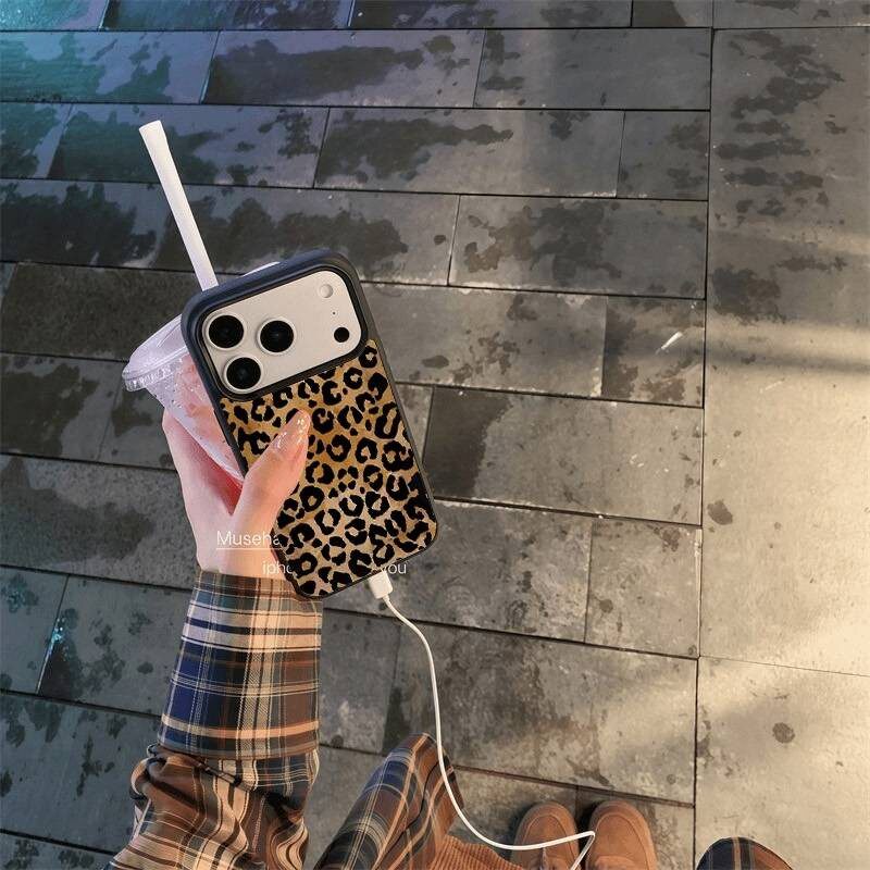 ins风复古豹纹个性黑边滴胶手机壳适用苹果iPhone17promax高级感保护套小众16plus亮面15pro14防摔简约13pro,3C数码配件,手机保护套/壳,淘宝优惠券,粉丝福利购,淘宝优惠卷