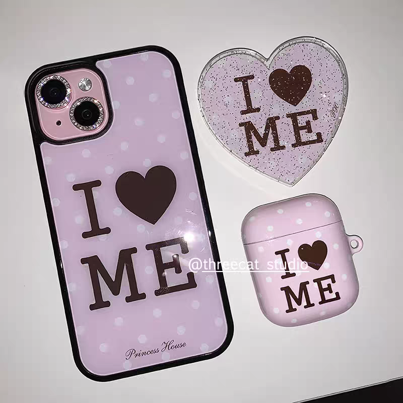少女粉爱心英文亚克力黑边磁吸适用于苹果iPhone16promax1312pro小米1415Pro华为mate60p70三星S23防摔手机壳
